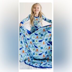 Marine Life Triple-Layer Bamboo Viscose Large Cloud Blanket